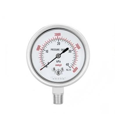 HPB 2'' Liquid Filled 1.6% Accuracy Stainless Steel Pressure Gauge 