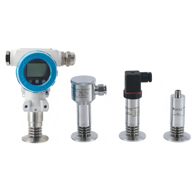 HPM720 1.5'' 2'' Tri-clamp Flat Diaphgram Sanitary Pressure Transmitter with Customized Cooling Fins