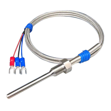 Stainless Steel Water-proof Fixed Thread PT100 Thermal Resistance Temperature Sensor 