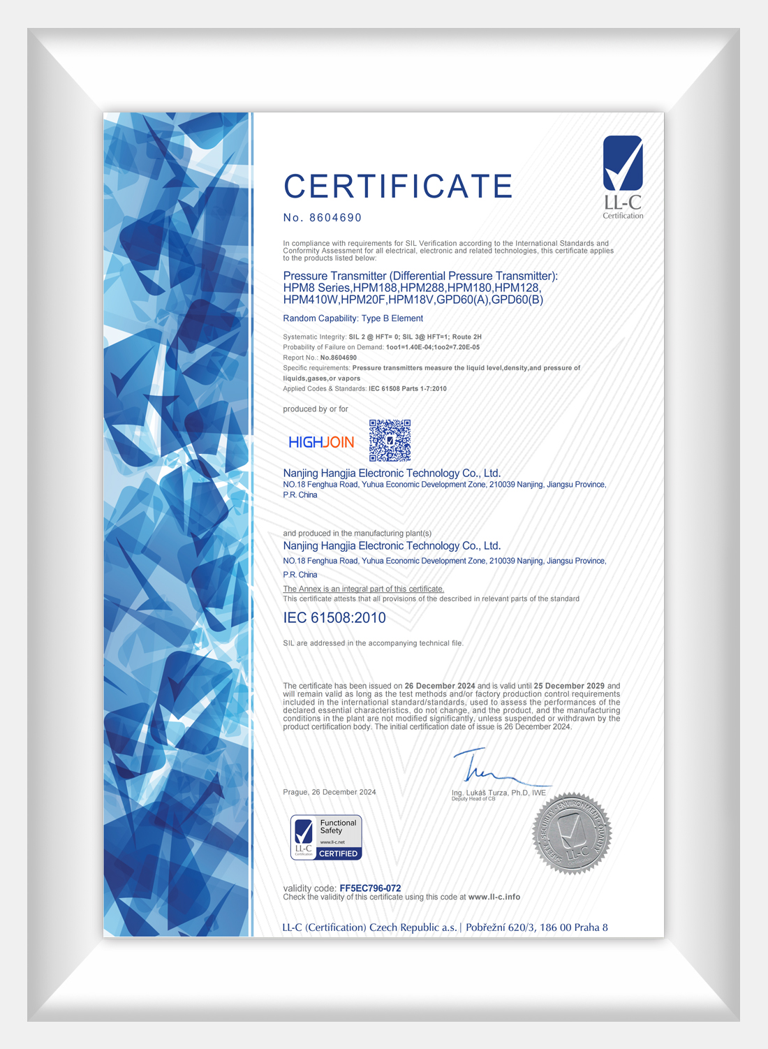 SIL-Pressure Transmitter (Differential Pressure Transmitter)